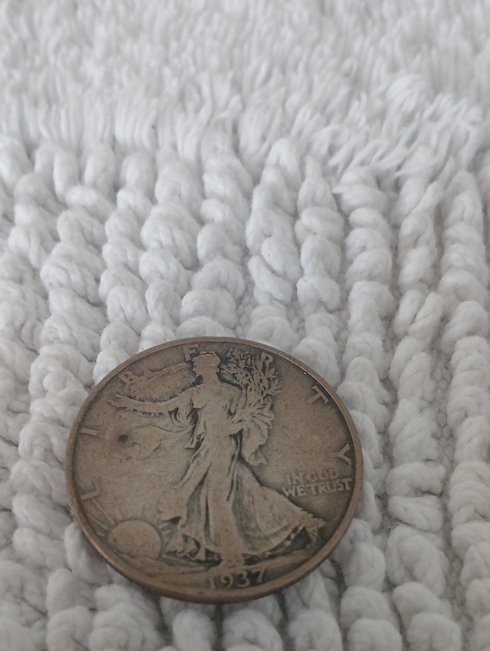 Vintage 1937 Walking Liberty Half Dollar Coin - 100 Percent Legit Coin.